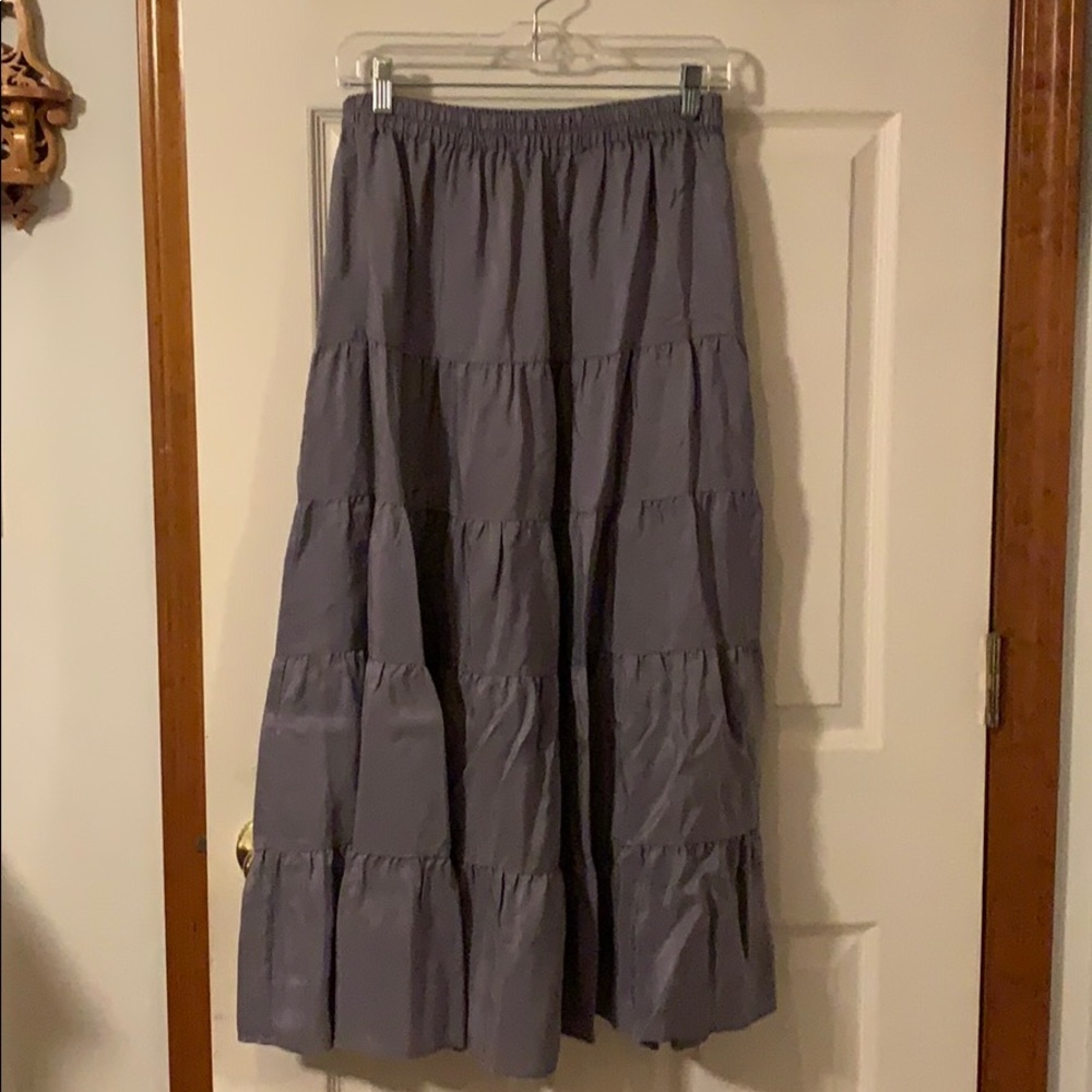Long silk skirt lavender color